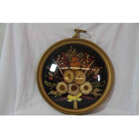 rundes Bild mit Blumen