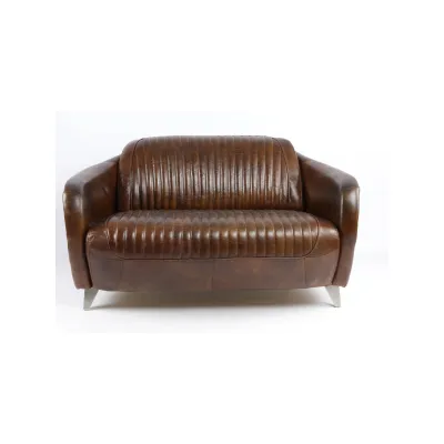 2-Sitzer Couch aus breunem Leder