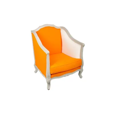 Bergère Sessel Orange "Crapeau" mit Stoffbezug