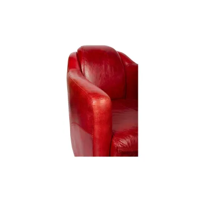 Kompakter Ledersessel in Rot