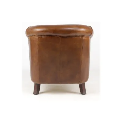 Brauner Ledersessel im Vintage Stil