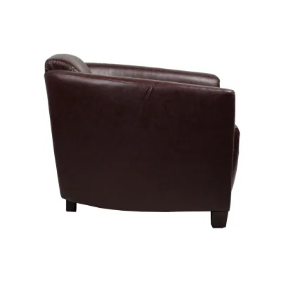 Sessel aus Echtleder in Dunkelbraun
