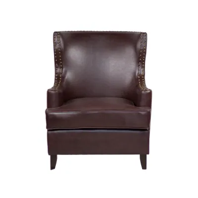 Französischer lehnsessel aus Echtleder und Mahagoni