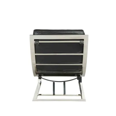 Freischwinger Sessel mit Armlehne Leder