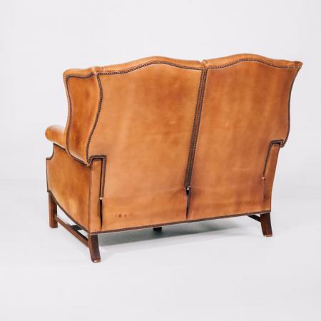 True Vintage Chesterfield Queen Anne 2-Sitzer Sofa Vintage Leder Couch