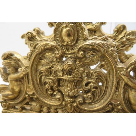 Original antike Letterbox / Paper Holder mit Tintenfass aus Bronze, französisch