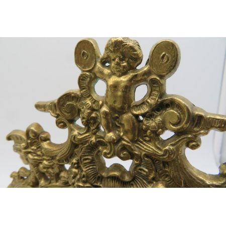 Original antike Letterbox / Paper Holder mit Tintenfass aus Bronze, französisch