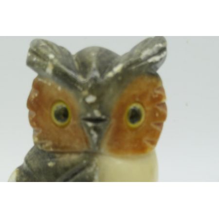 Original antikes Paar Marmorfiguren aus Frankreich: kauzige Eulen