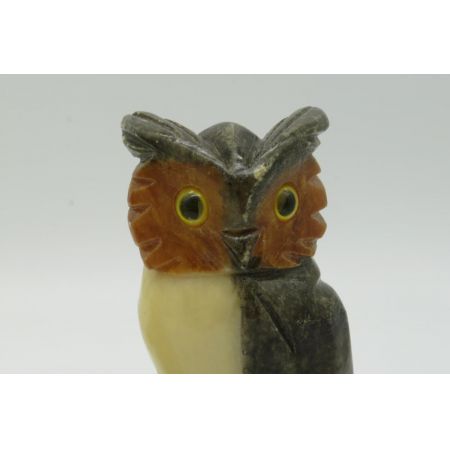 Original antikes Paar Marmorfiguren aus Frankreich: kauzige Eulen