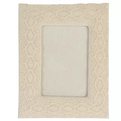 Clayre & Eef Bilderrahmen Strick beige 19*15cm