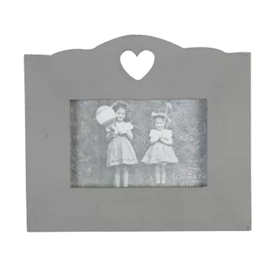 Clayre & Eef Bilderrahmen Herz grau 15*10cm