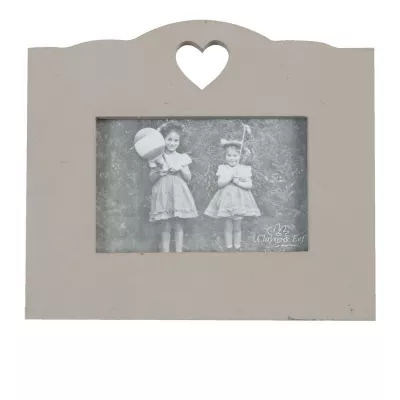 Clayre & Eef Bilderrahmen Herz beige 15*10cm