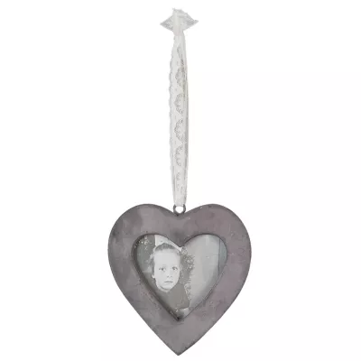 Clayre & Eef Bilderrahmen Herzform lila 7*7cm