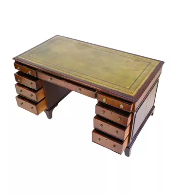 Antiker viktorianischer Schreibtisch / pedestal desk aus Mahagoni