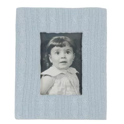 Clayre & Eef Bilderrahmen Strick blau 9*13cm