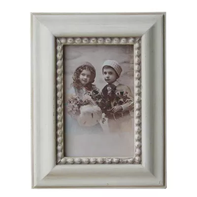 Clayre & Eef Fotorahmen Weiß Mit Ornament 10*15 cm