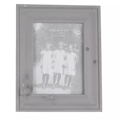 Clayre & Eef Bilderrahmen rustikal grau 13*18cm