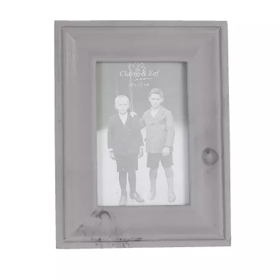 Clayre & Eef Grauer Bilderrahmen 10*15cm