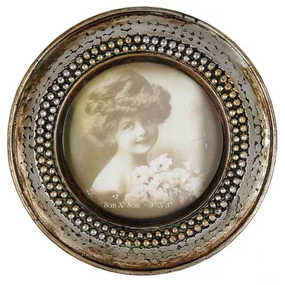 Clayre & Eef Schöner runder Bilderrahmen 8*8cm