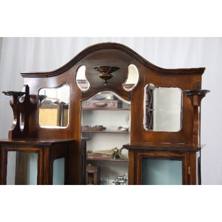 Display Cabinet Edwardian, Vitrine mit Spiegel, Showcase,