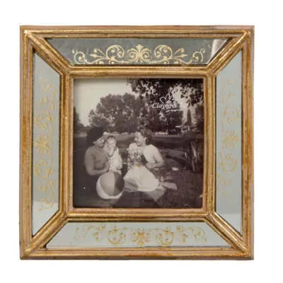 Clayre & Eef Bilderrahmen goldfarbig ca. 8 x 8 cm