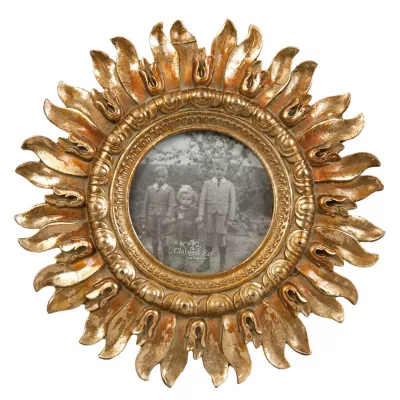 Bilderrahmen sonnenförmig goldfarbig ca. Ø 10 cm