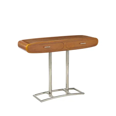 Flur Konsole aus Massivholz & Edelstahl