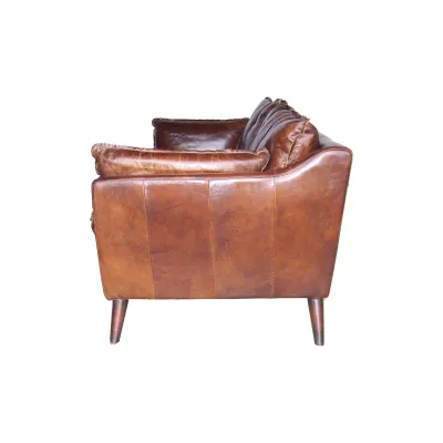 Französisches Sofa im Farbton Vintage Cigar