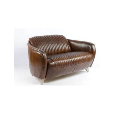 2-Sitzer Couch aus breunem Leder