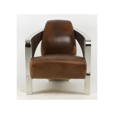 Brauner Clubsessel im Art Deco Stil