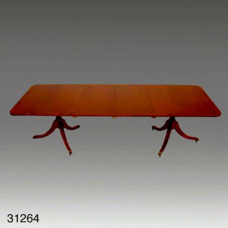 Dining Table, Dining, Rect., w/ Flamed Cross Banding