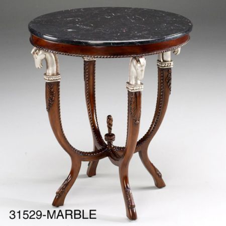 "Trojan Horse Table With Black Marble Top" - kleiner Tisch