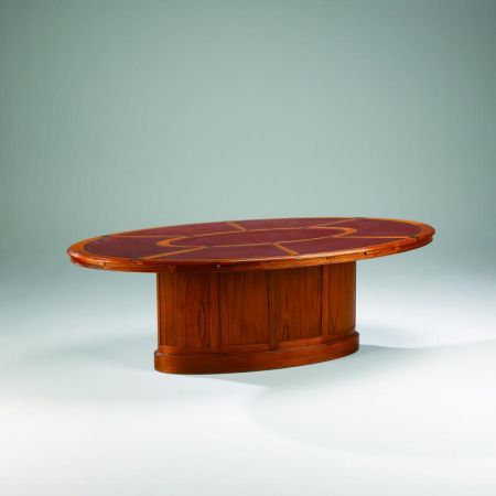 Small Boardroom Table Leather Top	für 6 Personen