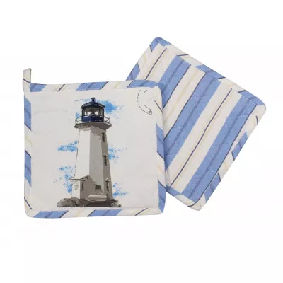 Maritim by Morris Topflappen - Leuchtturm, Baumwolle, gesteppt, 20x20cm