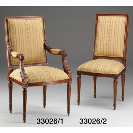 French Upholstered Dining Chair, Arm