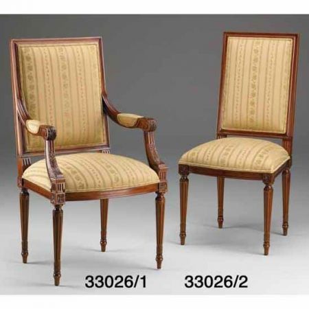 French Upholstered Dining Chair, Side