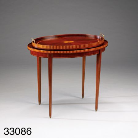 Ovale Inlaid Table W/Tray