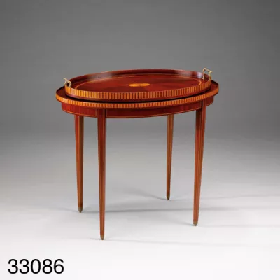 Ovale Inlaid Table W/Tray