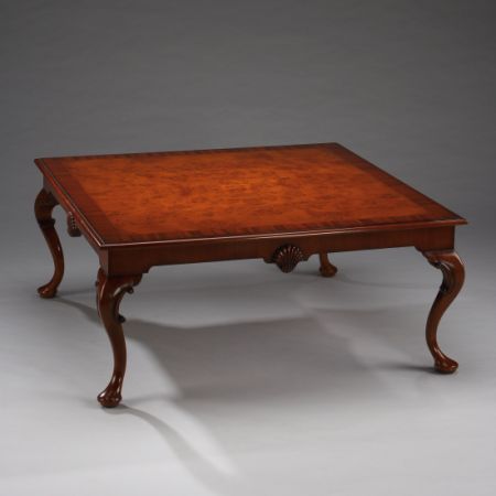 "Arthur Brett Queen Anne Coffee Table Burl Top" - kleiner Tisch