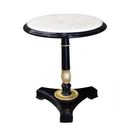 "Round Pedestal Table Marble Top" - kleiner Tisch