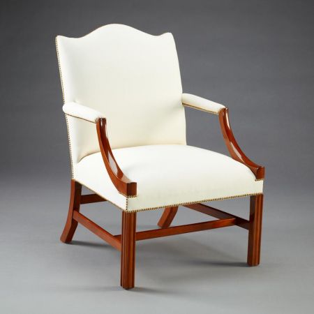 Chippendale Arm Chair Camel Back Straight Leg