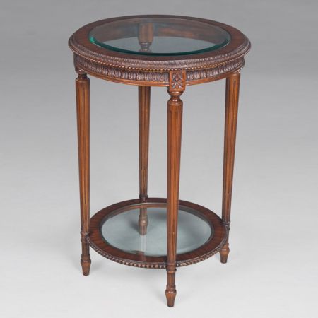 Side Table Philippe Glass Top and Glass Bottom