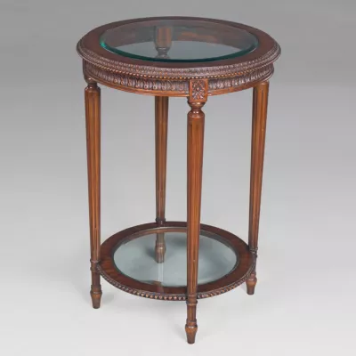 Side Table Philippe Glass Top and Glass Bottom