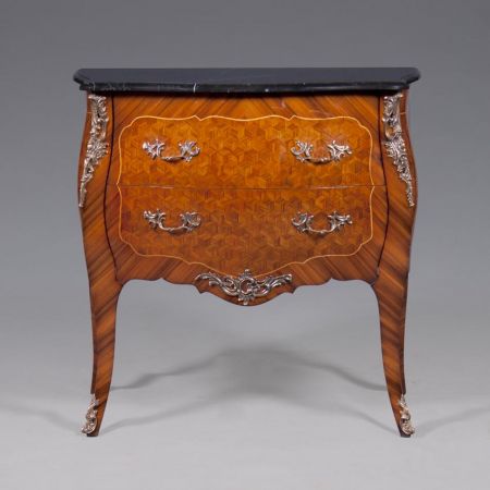 Bombe Commode Inlay, Green Marble Top