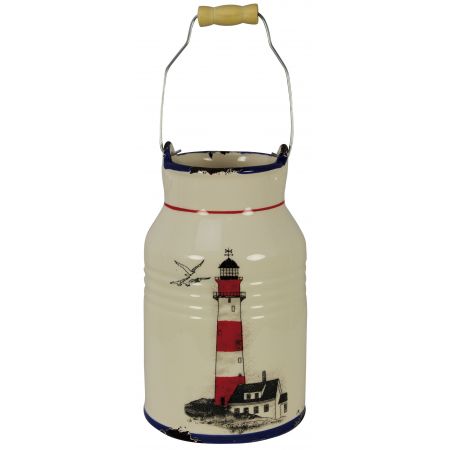 Maritim by Morris Kanne - Leuchtturmdesign, Steingut lackiert, H: 29/20cm, Ø: 8,5/11,5cm