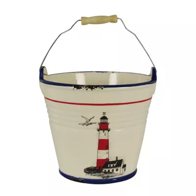 Maritim by Morris Eimer - Leuchtturmdesign, Steingut lackiert, H: 27/16cm, Ø: 17/12cm