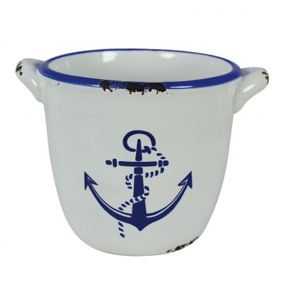 Maritim by Morris Topf - Ankerdesign, Steingut lackiert, H: 12cm, Ø: 17/9cm