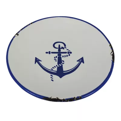 Maritim by Morris Teller - Ankerdesign, Steingut lackiert, H: 2cm, Ø: 15,5cm