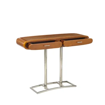 Flur Konsole aus Massivholz & Edelstahl