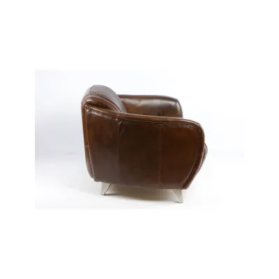 2-Sitzer Couch aus breunem Leder